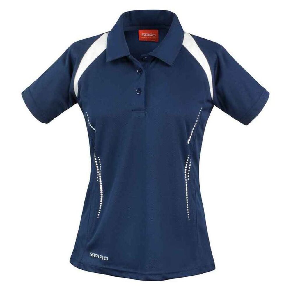 Spiro Womens/Ladies Team Spirit Polo Shirt / Navy/White